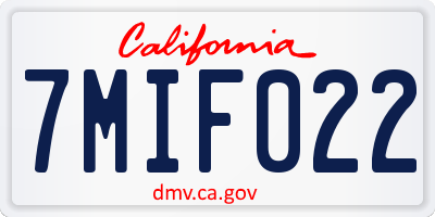 CA license plate 7MIF022