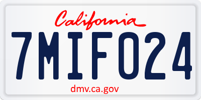 CA license plate 7MIF024