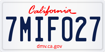 CA license plate 7MIF027