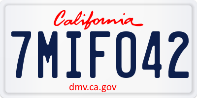 CA license plate 7MIF042