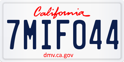 CA license plate 7MIF044