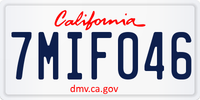 CA license plate 7MIF046