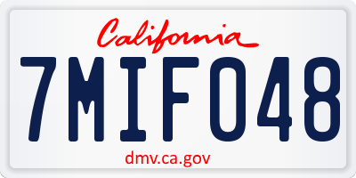 CA license plate 7MIF048