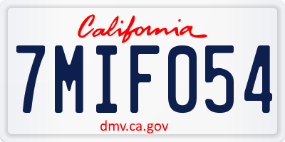 CA license plate 7MIF054