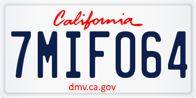 CA license plate 7MIF064