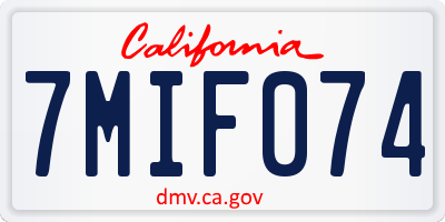 CA license plate 7MIF074