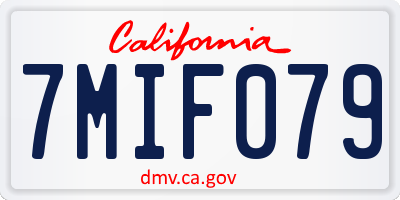 CA license plate 7MIF079
