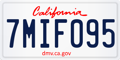 CA license plate 7MIF095