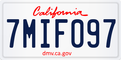 CA license plate 7MIF097