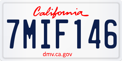 CA license plate 7MIF146