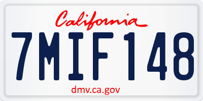 CA license plate 7MIF148