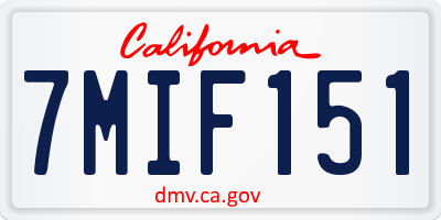 CA license plate 7MIF151