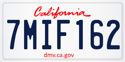 CA license plate 7MIF162