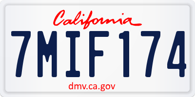 CA license plate 7MIF174
