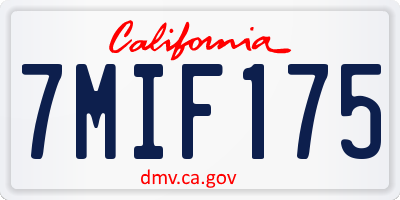 CA license plate 7MIF175
