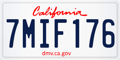 CA license plate 7MIF176