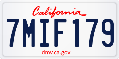 CA license plate 7MIF179