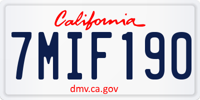 CA license plate 7MIF190