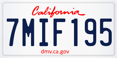 CA license plate 7MIF195