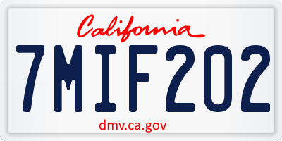 CA license plate 7MIF202