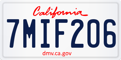 CA license plate 7MIF206