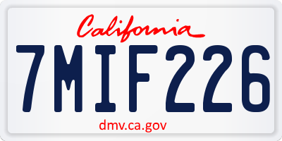 CA license plate 7MIF226