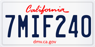 CA license plate 7MIF240