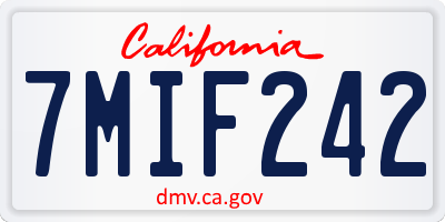 CA license plate 7MIF242