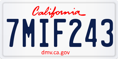 CA license plate 7MIF243