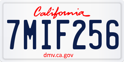 CA license plate 7MIF256