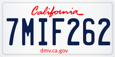 CA license plate 7MIF262