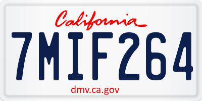 CA license plate 7MIF264