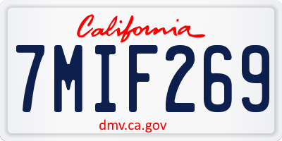 CA license plate 7MIF269