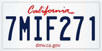 CA license plate 7MIF271