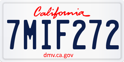 CA license plate 7MIF272