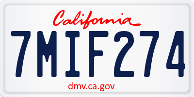 CA license plate 7MIF274