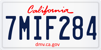 CA license plate 7MIF284