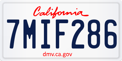 CA license plate 7MIF286