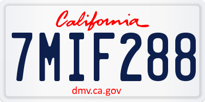 CA license plate 7MIF288