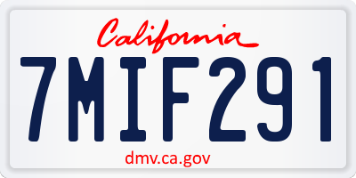 CA license plate 7MIF291
