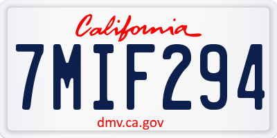 CA license plate 7MIF294