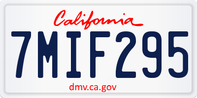 CA license plate 7MIF295