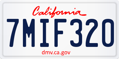 CA license plate 7MIF320