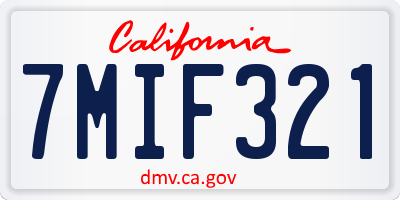 CA license plate 7MIF321