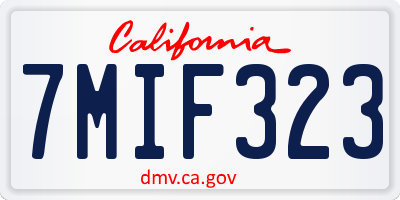 CA license plate 7MIF323