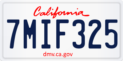 CA license plate 7MIF325