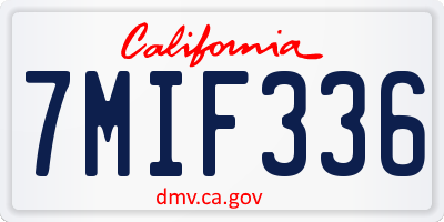 CA license plate 7MIF336