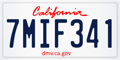 CA license plate 7MIF341