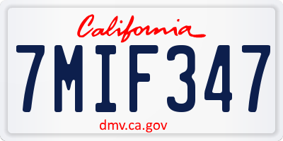 CA license plate 7MIF347