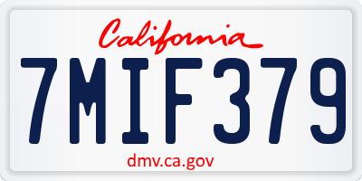 CA license plate 7MIF379